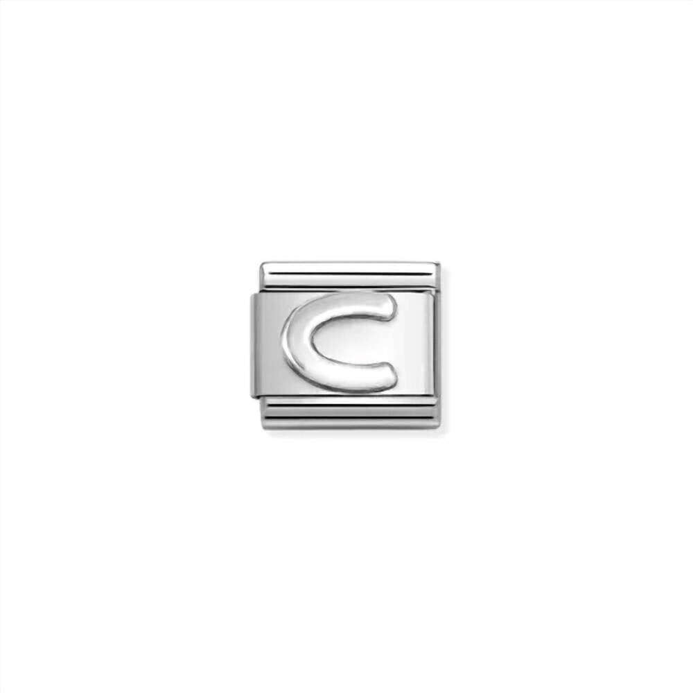 NEW NOMINATION composable classic letter links in c silver